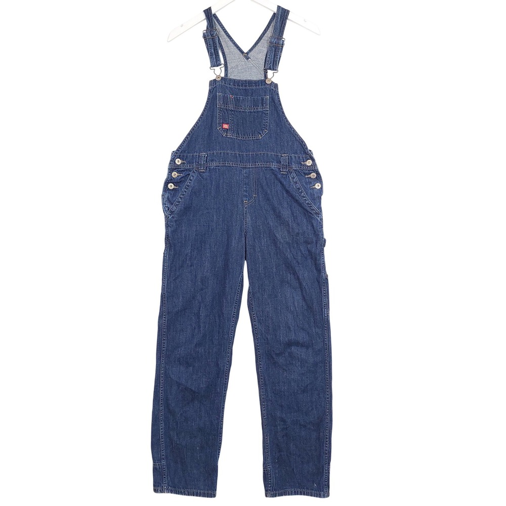 Dickies Womens Denim Bib Overalls Indigo Blue Cotton FB206DIB XS
